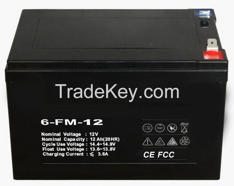Solar Battery Maintenance Free rechargeable Lead Acid Gel Deep Cycle Battery cells 12V12AH