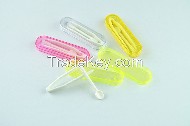 Multicolour plastic stick tweezers set lenses contact lenses box lens