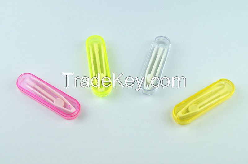 Multicolour plastic stick tweezers set lenses contact lenses box lens