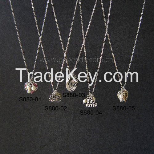 New Arrival Gemstone Beads Personalized Metal Charms Long Link Chain Necklace