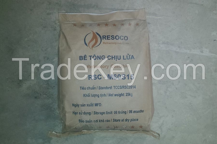 Refractory castables for cement kilns