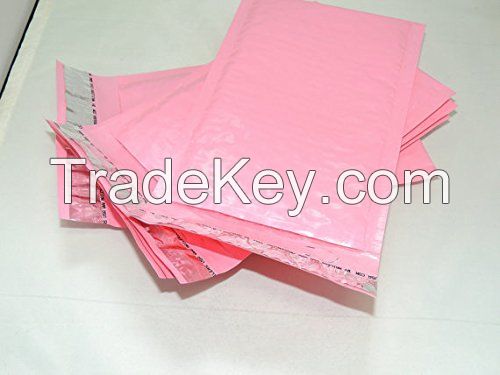 hot pink poly bubble mailers