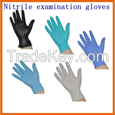 Colorful FDA, CE, ISO approved Powder Free Nitrile examination Gloves