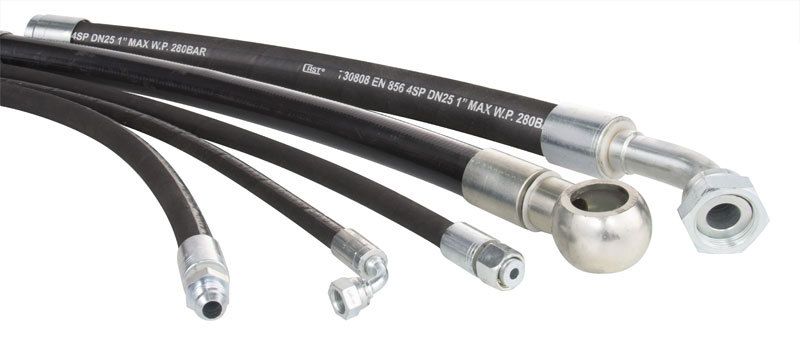 SAE 100R9 High pressure, four-spiral steel wire reinforced, rubber covered hydraulic hose
