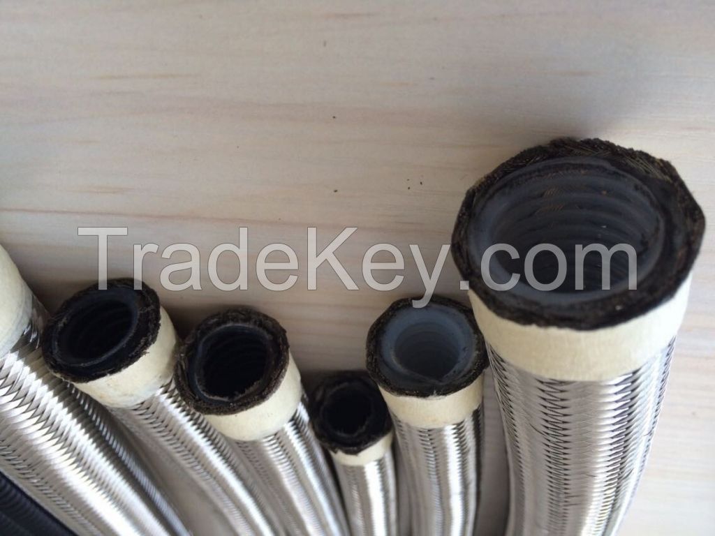 Smoothbore Stainless Steel Braid Hose/PTFE Teflon Flexible Hose/SAE100 R14