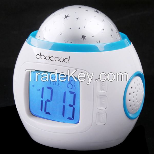 Music Starry Star Sky Projection Alarm Clock Calendar Thermometer