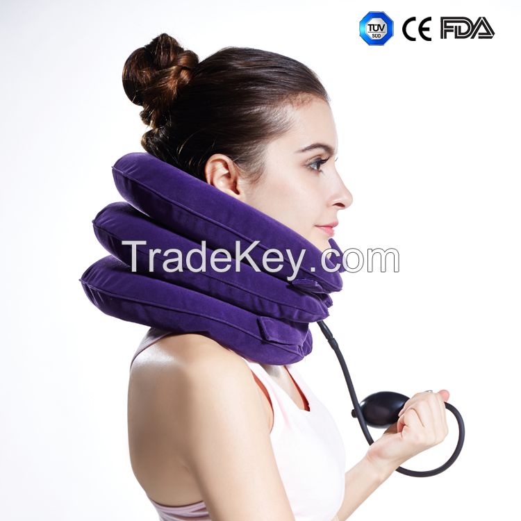 2016 new products neck support massage collar inflatable cervical traction