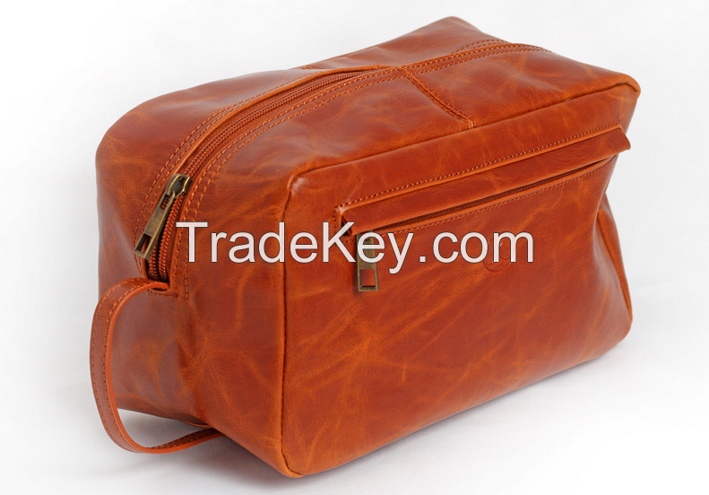 Ladies New Large Leather Makeup / Cosmetic Bag