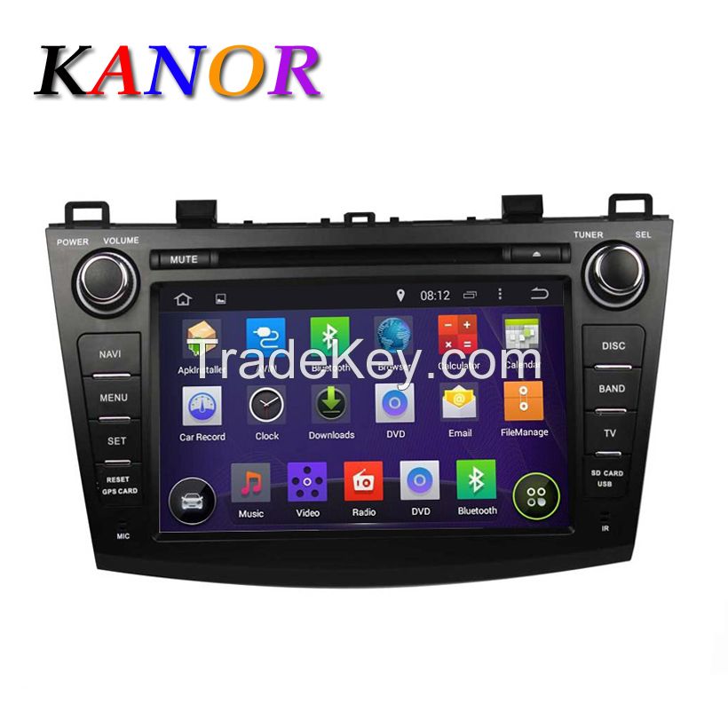 Quad Core Android 4.44 Mazda 3 Car DVD GPS Navigation 8" 1024*600