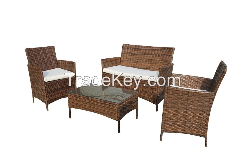 RATTAN CHAIR SET FURNITURE 3108- LIGHT BROWN