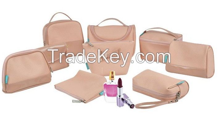 small lipstick cosmetic pouch cosmetic bags with clear pvc compartments