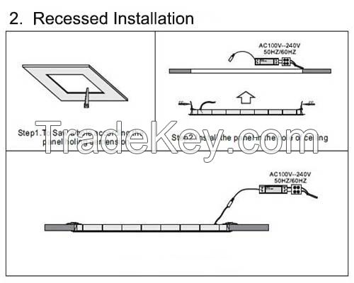 48W square LED panel light 600*600 mm, suspended led flat panel