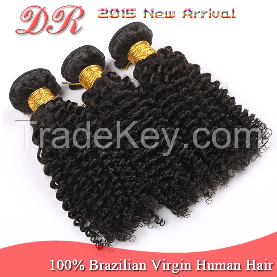 Unprocessed 6A Grade Brazilian Virgin Hair Kinky Curly 3pcs bundles with a Closure Cheap Wholesale Virgin Brazilian Hair Weave