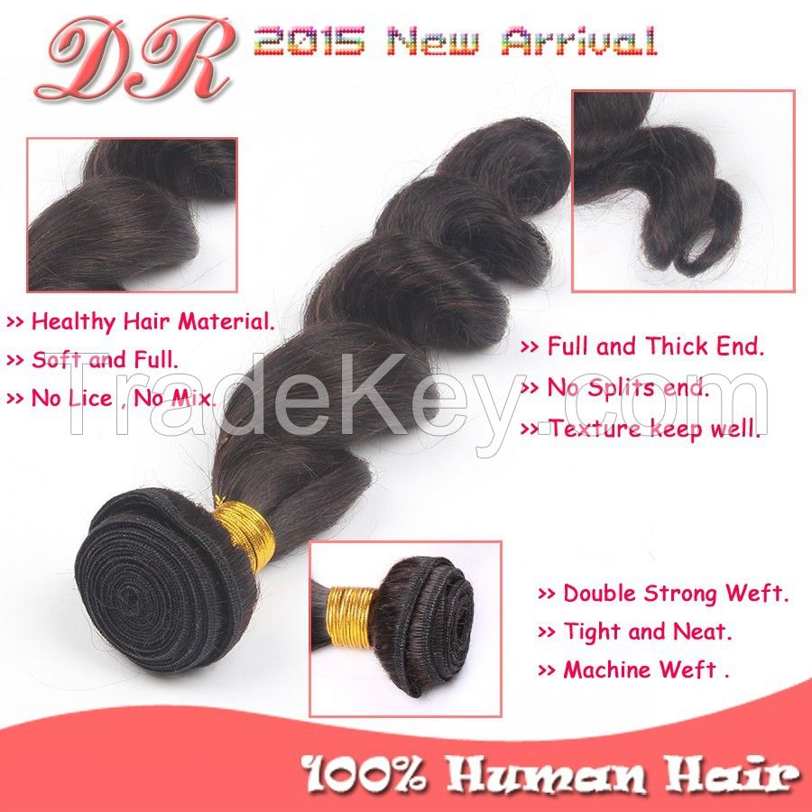 Rosa hair products 6A Brazilian Loose Wave Human Hair Bundles 10-30inch 3pcs Lot Unprocessed Human Hair Extension Natural Color