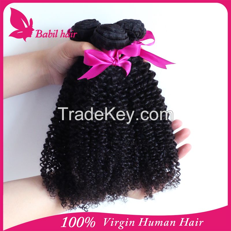 Unprocessed 6A Grade Brazilian Virgin Hair Kinky Curly 3pcs bundles with a Closure Cheap Wholesale Virgin Brazilian Hair Weave