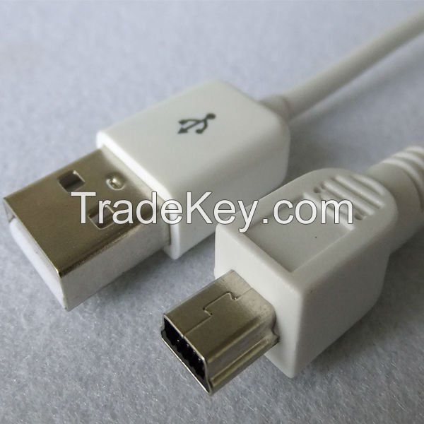 USB A/M TO MINI USB 5pin B/M,L=900MM,White