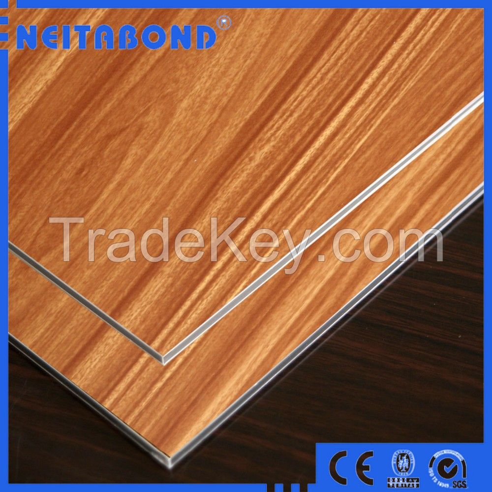 wooden finished teak/walnut aluminum composite panel 