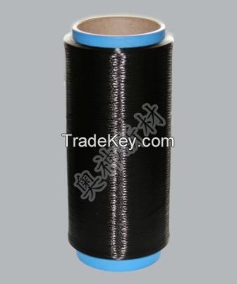 Polyimide filament with black color