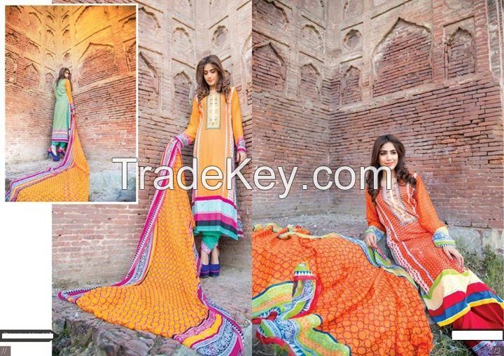 Indian and Pakistani designer design women ladies lawn dresses stitched and unstitched  new collection 2015