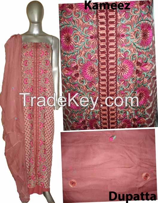 Crinkle chiffon Indian Pakistani embroidery designer design women ladies party fashion dresses 