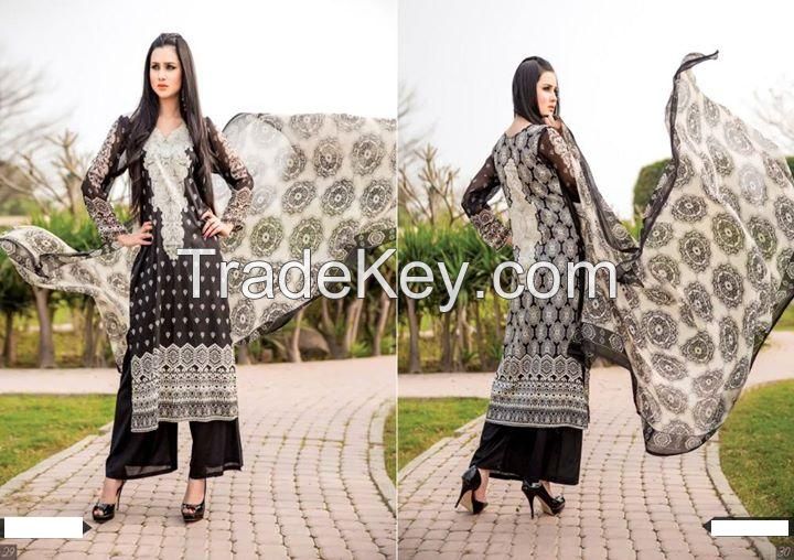 Indian and Pakistani designer design women ladies lawn dresses stitched and unstitched  new collection 2015