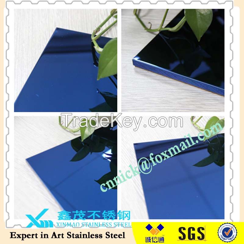 Customized SUS304 0.6mm stainless steel sheet with mirror finish for decoration Made in China