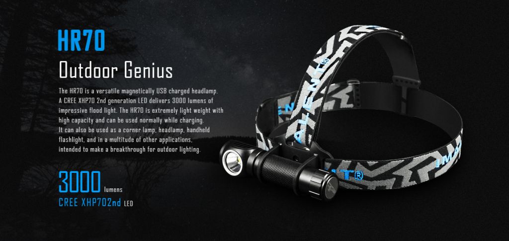 The HR70 A versatile magnetically USB charged headlamp
