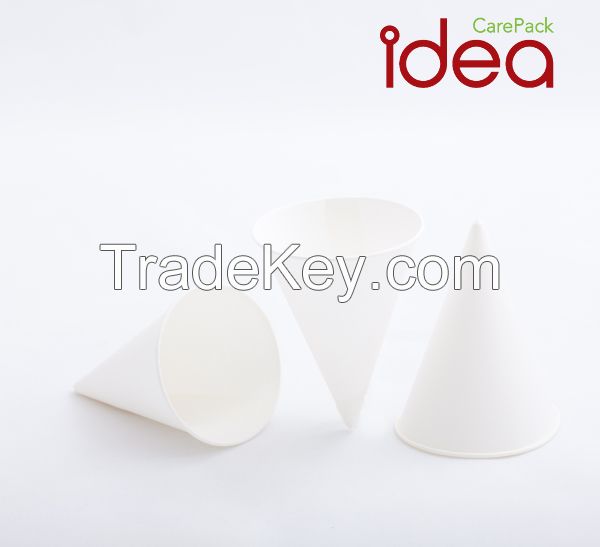 Idea CarePack 4.0 oz Rolled Rim Paper Cone Cups