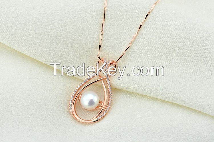 100% 925 sterling silver pendant ,natural freshwater pearl pendant !