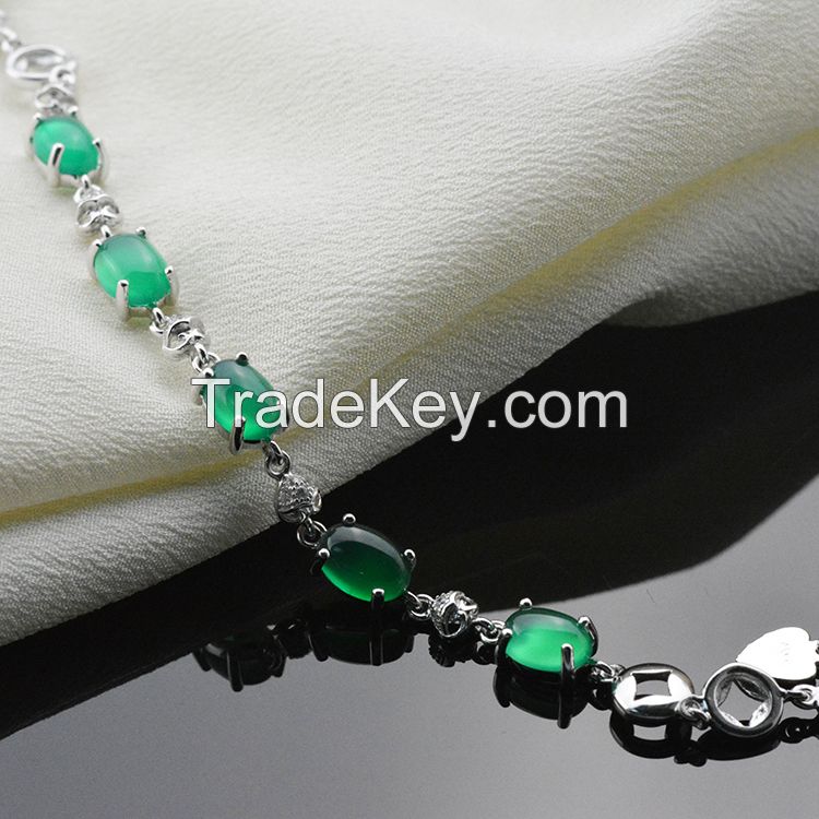 Fashion 925 sterling silver inlaid cubic zirconia charm bracelets 