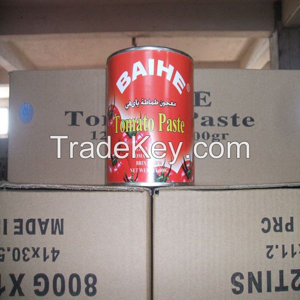 brix 28-30% canned tomato paste manufacturer from china
