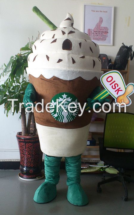 OISK Custom made Starbuck Icecream Mascot Costume Suit Adult Size Char