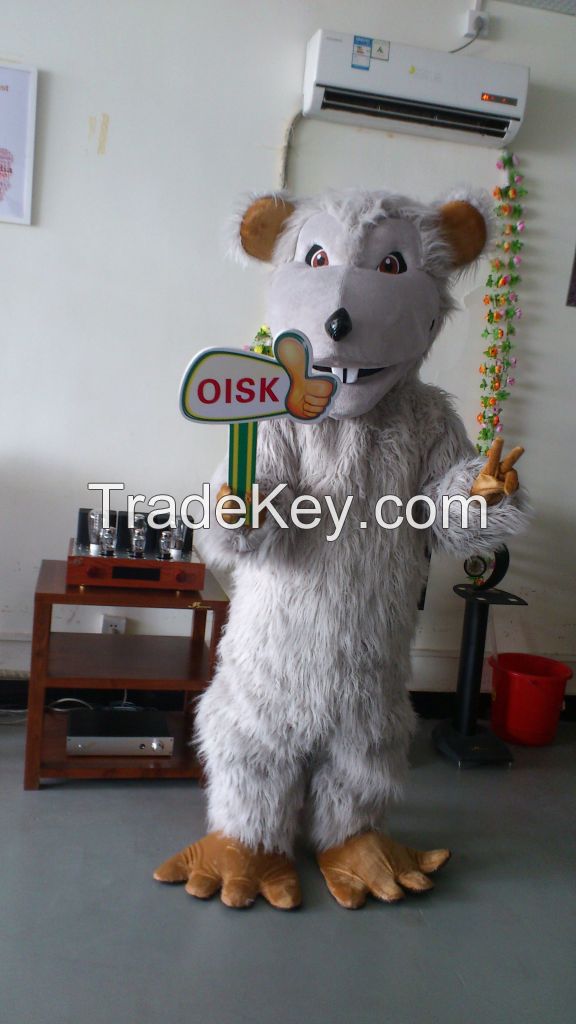 OISK Professional custom mascot mouse mascot adult size, free shipping