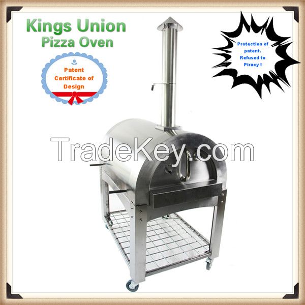 Stainless steel wood burning stove with oven P-006B