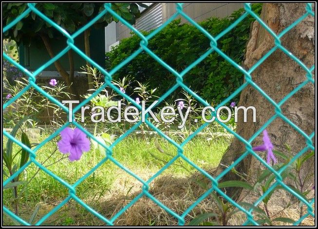 High quality black PVC coated Chain link fence