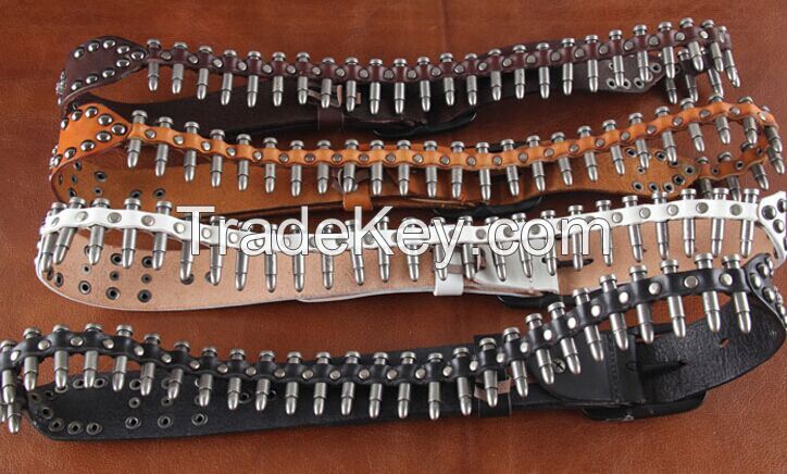 2015 New Popular Fashion Leather Bullet Belt