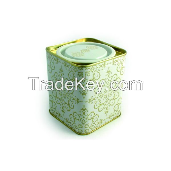 airtight custom square tea can