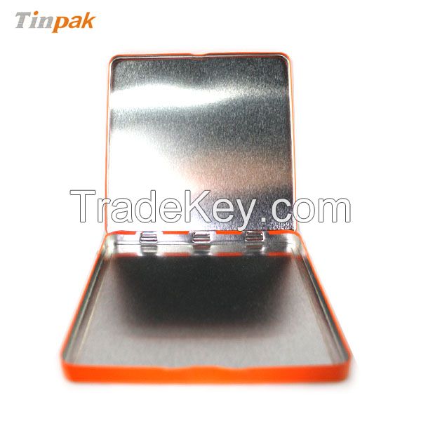 miniature flat metal tin box for dice 