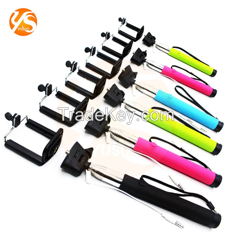 Wholesale monopod Z07-5S, 3.5mm Wired Selfie Stick Phone Holder Built-