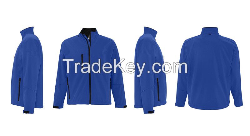 OEM service waterproof blue unisex softshell jacket