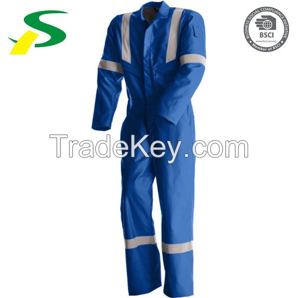 OEM service type Royal Blue reflective Coverall with Hi-vis Tape