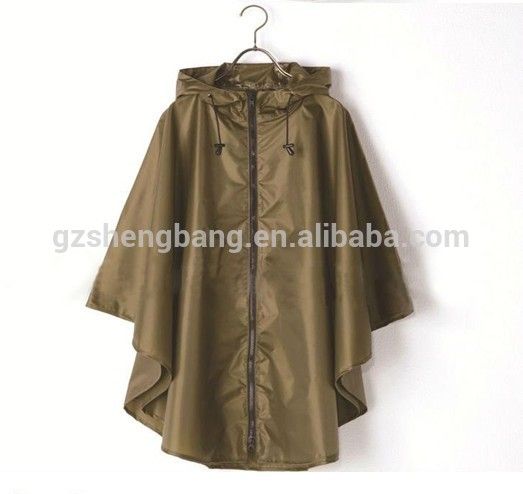 polyester with PU/PVC coating rain poncho