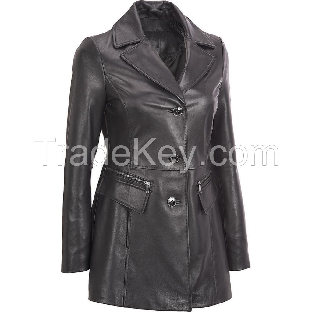 Genuine leather coat jacket for Ladies professional leather jacket for women
