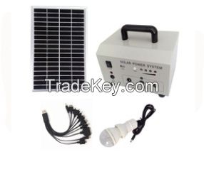 Green energy Solar system 20W solar panel + two Led lighting systems+M