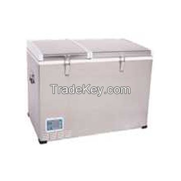 Portable double door out door DC / AC ice chamber 80L