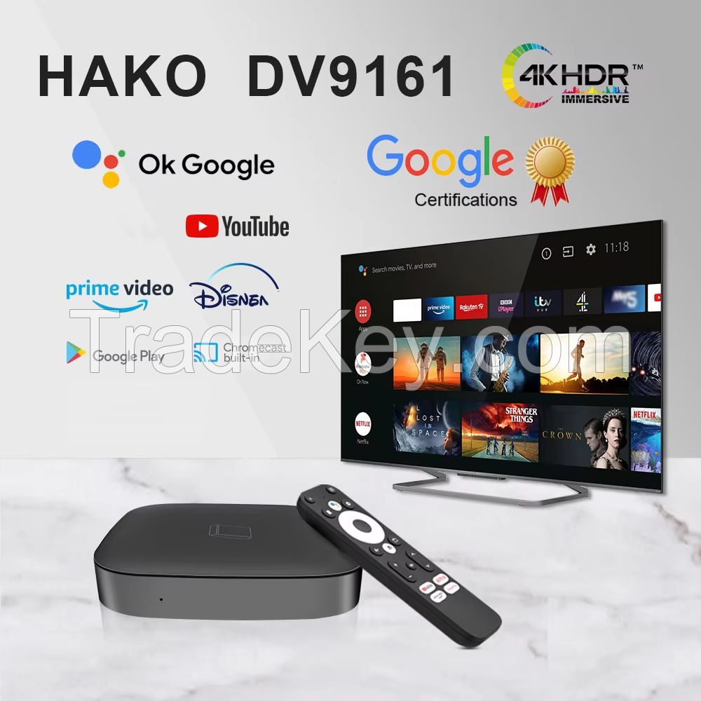 smart TV Hako Dv9161 Google Certificated Tv Android 4K Box Amlogic S905Y4 2Gb+16Gb Android 11 Tv Box Home Smart Set-Top Box