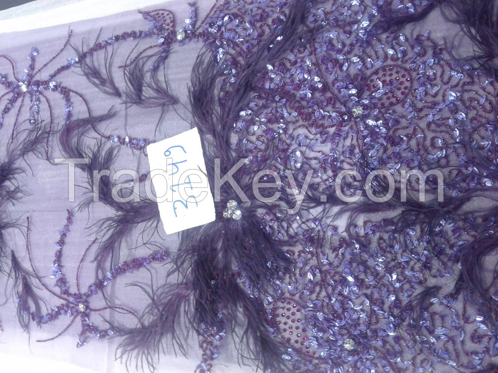 Hand embrodired silk fabrics