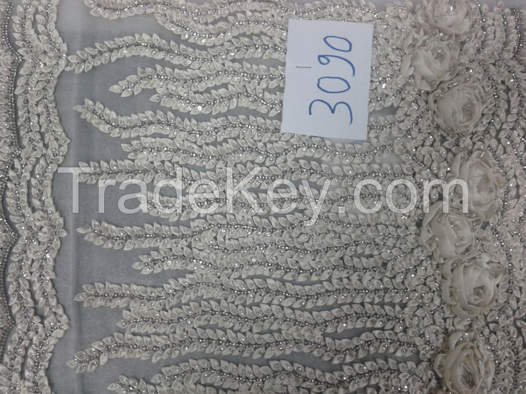 Hand embrodired silk fabrics