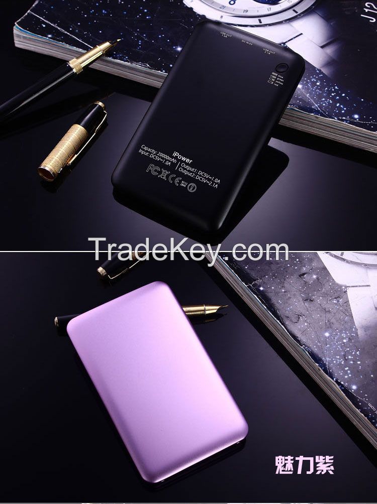 Hot Selling Lithium Polymer Ultra Thin Portable Power Bank 20000mAh