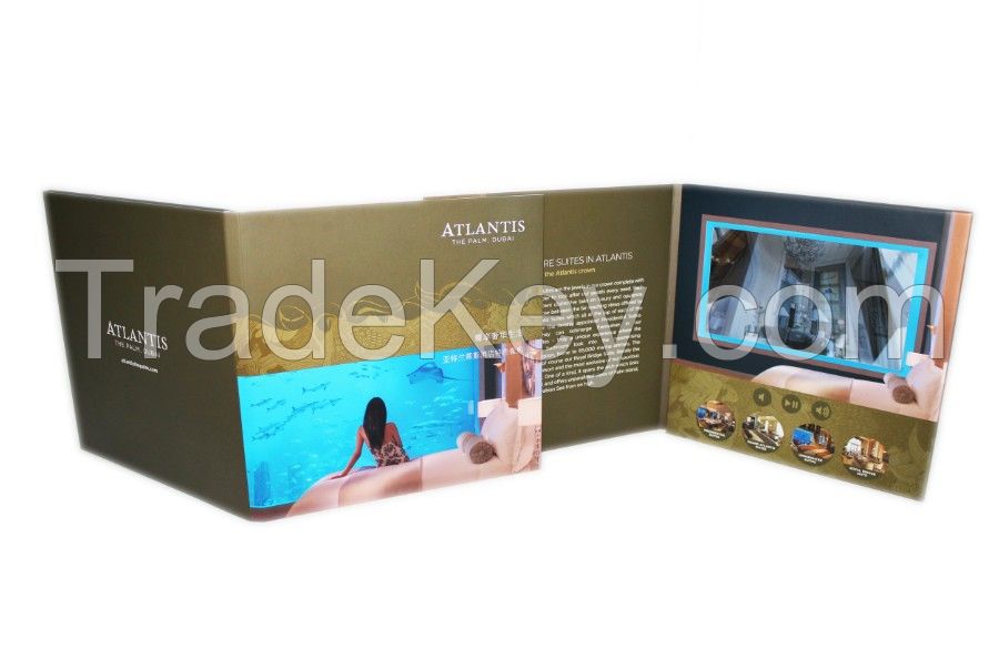4.3inch 7inch promotional video brochure/video greeting card for UAE market